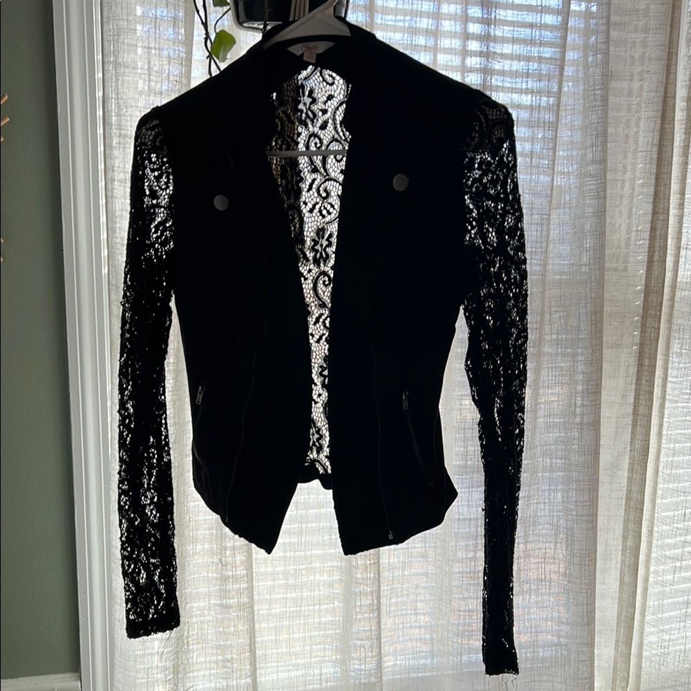 Chic Black Lace Jacket